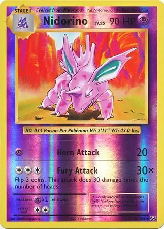 Nidorino Evolutions 44/108 Uncommon Reverse Holo