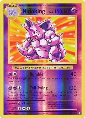 Nidoking Evolutions 45/108 Rare Holo Reverse Holo