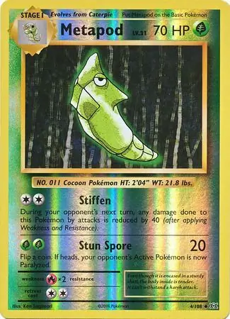4/108 Metapod EVO Uncommon Reverse Holo