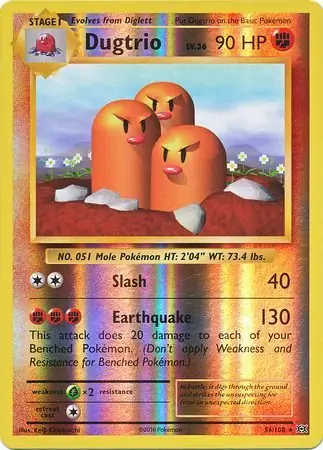 Dugtrio Evolutions 56/108 Rare Reverse Holo