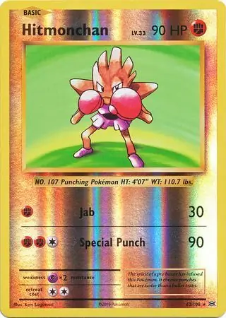62/108 Hitmonchan EVO Rare Holo Reverse Holo