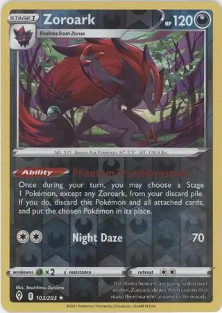 103/203 Zoroark EVS Rare Holo Reverse Holo