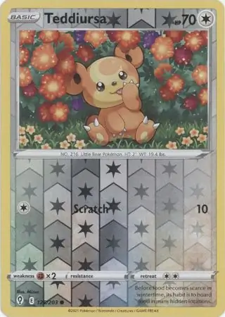 126/203 Teddiursa EVS Common Reverse Holo