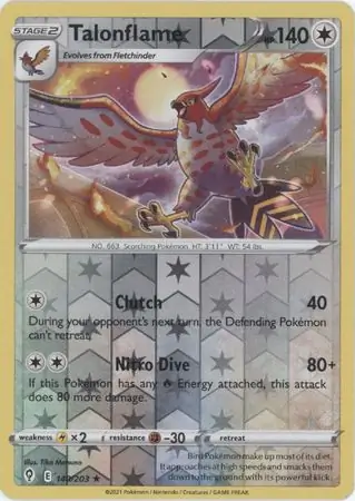 140/203 Talonflame EVS Rare Reverse Holo