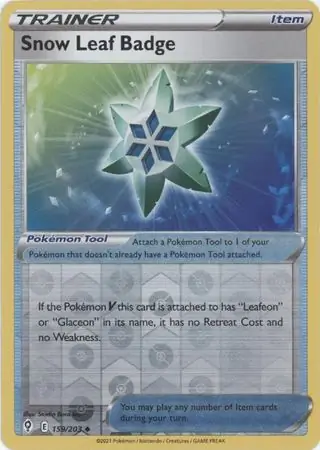159/203 Snow Leaf Badge EVS Uncommon Reverse Holo