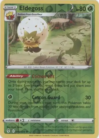 016/203 Eldegoss EVS Rare Holo Reverse Holo