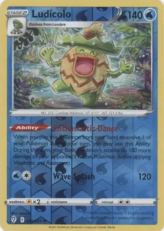 034/203 Ludicolo EVS Rare Holo Reverse Holo