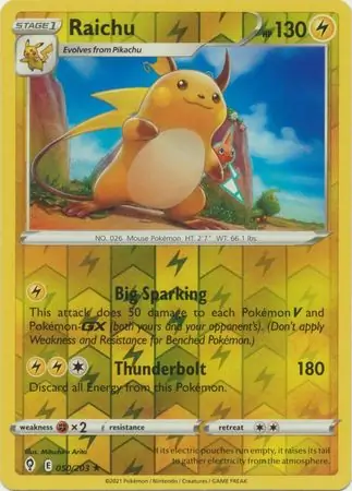 050/203 Raichu EVS Rare Holo Reverse Holo
