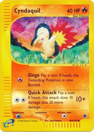 104/165 Cyndaquil EX Common Reverse Holo