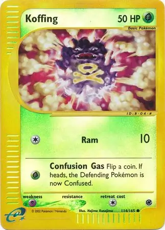114/165 Koffing EX Common Reverse Holo