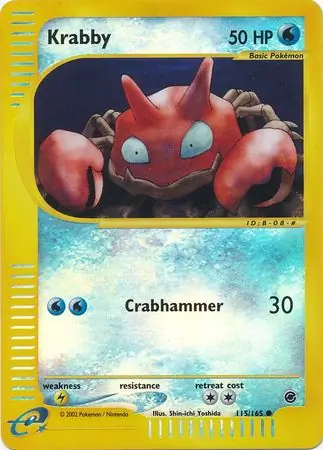 115/165 Krabby EX Common Reverse Holo