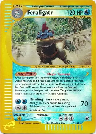 12/165 Feraligatr EX Rare Holo Reverse Holo