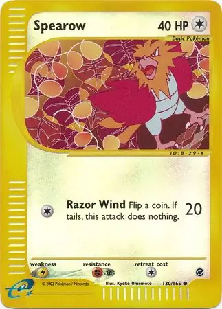 130/165 Spearow EX Common Reverse Holo
