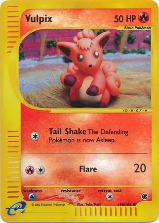 136/165 Vulpix EX Common Reverse Holo