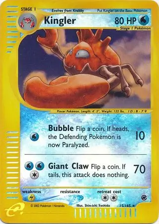 15/165 Kingler EX Rare Holo Reverse Holo