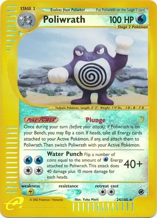 24/165 Poliwrath EX Rare Holo Reverse Holo
