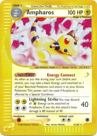 2/165 Ampharos EX Rare Holo Reverse Holo