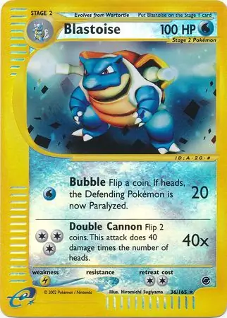 36/165 Blastoise EX Rare Reverse Holo