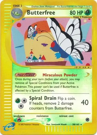38/165 Butterfree EX Rare Reverse Holo