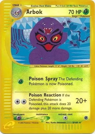 3/165 Arbok EX Rare Holo Reverse Holo
