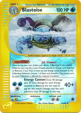4/165 Blastoise EX Rare Holo Reverse Holo