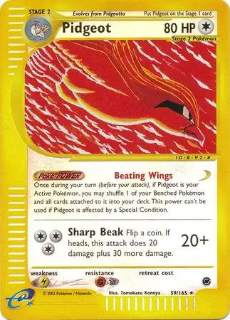 59/165 Pidgeot EX Rare Reverse Holo
