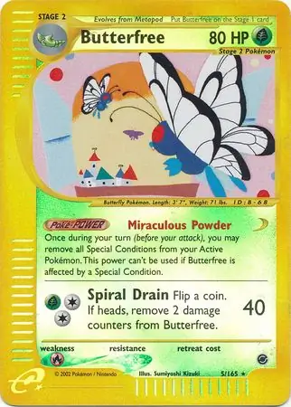5/165 Butterfree EX Rare Holo Reverse Holo
