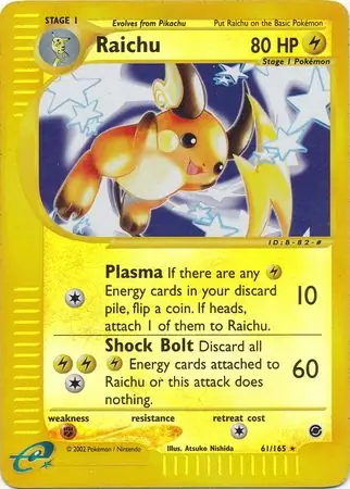 Raichu Expedition Base Set 61/165 Rare Reverse Holo