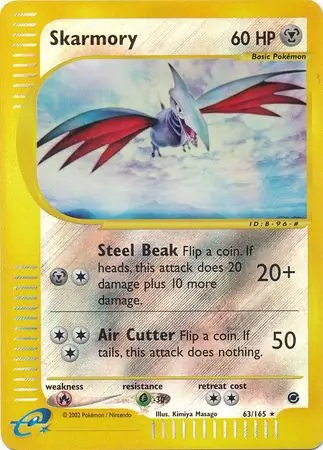 63/165 Skarmory EX Rare Reverse Holo