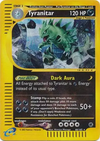 66/165 Tyranitar EX Rare Reverse Holo