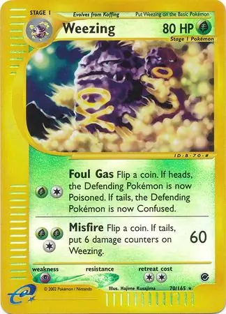 70/165 Weezing EX Rare Reverse Holo