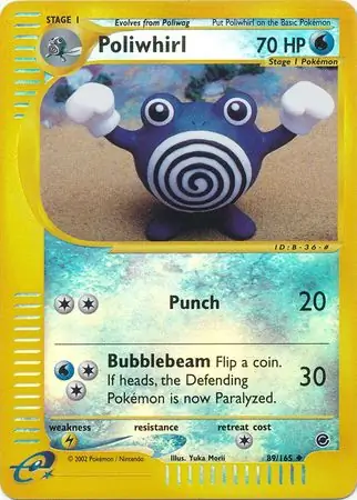 89/165 Poliwhirl EX Uncommon Reverse Holo