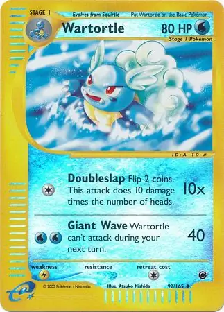 Wartortle Expedition Base Set 92/165 Uncommon Reverse Holo