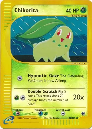 99/165 Chikorita EX Common Reverse Holo