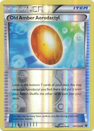 106/124 Old Amber Aerodactyl FCO Uncommon Reverse Holo