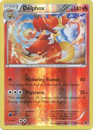 13/124 Delphox FCO Rare Holo Reverse Holo