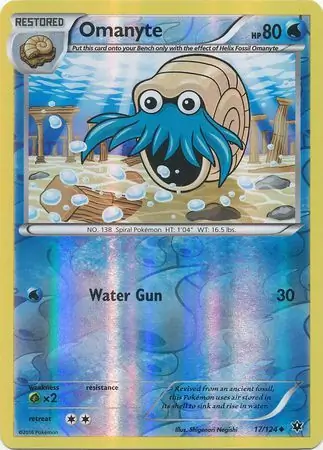 17/124 Omanyte FCO Uncommon Reverse Holo
