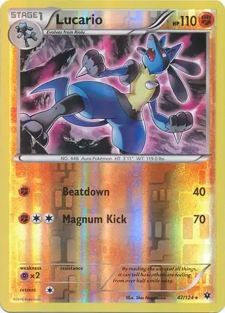47/124 Lucario FCO Rare Reverse Holo
