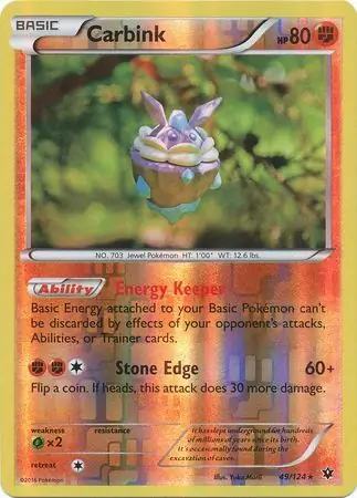 Carbink Fates Collide 49/124 Rare Reverse Holo