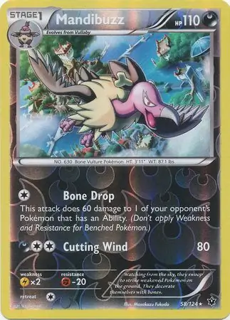 58/124 Mandibuzz FCO Rare Reverse Holo