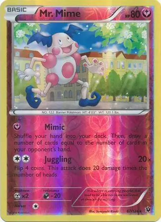 67/124 Mr. Mime FCO Rare Reverse Holo