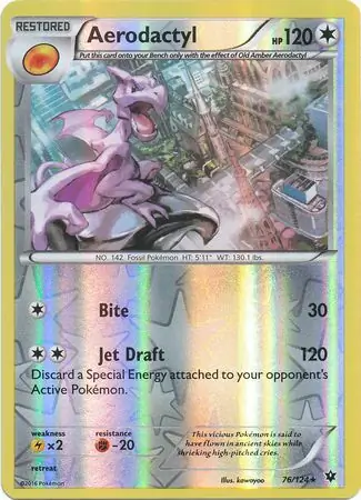 Aerodactyl Fates Collide 76/124 Rare Reverse Holo