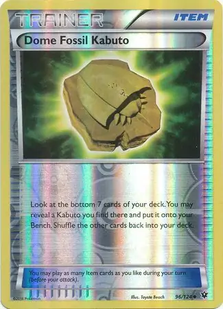 96/124 Dome Fossil Kabuto FCO Uncommon Reverse Holo