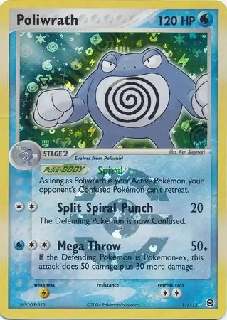 11/112 Poliwrath RG Rare Holo Reverse Holo