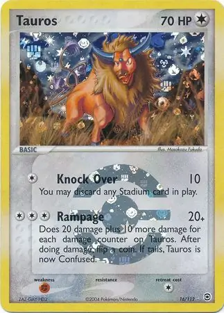 16/112 Tauros RG Rare Holo Reverse Holo