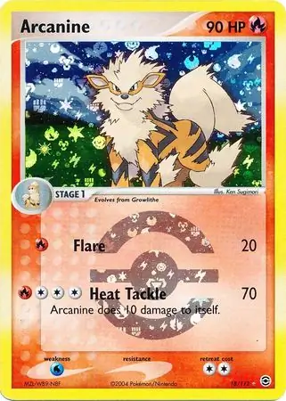 18/112 Arcanine RG Rare Reverse Holo