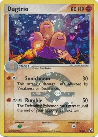 22/112 Dugtrio RG Rare Reverse Holo