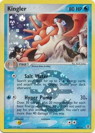 26/112 Kingler RG Rare Reverse Holo