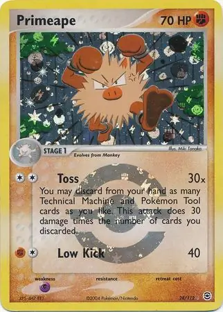 28/112 Primeape RG Rare Reverse Holo