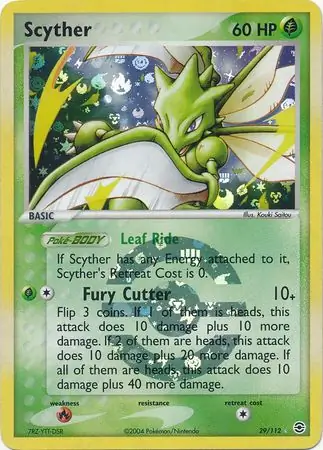 29/112 Scyther RG Rare Reverse Holo